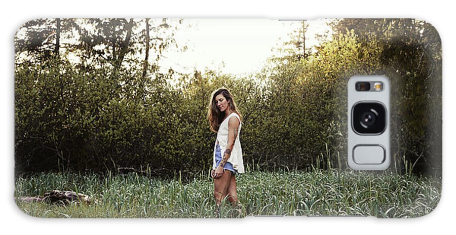 Pd Galaxy Case featuring the photograph Natural Beauty With Tattoos In A Meadow In Ucluelet #4 by Cavan Images