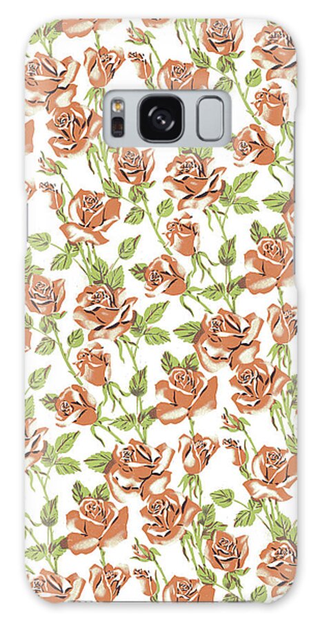 Background Galaxy Case featuring the drawing Rose Pattern #4 by CSA Images