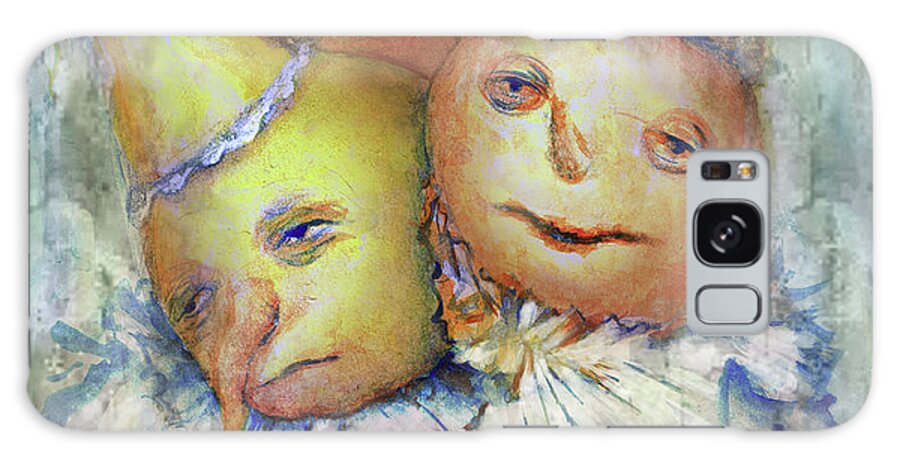 4 Round Heads Galaxy Case featuring the painting 4 Round Heads by Patricia Dymer