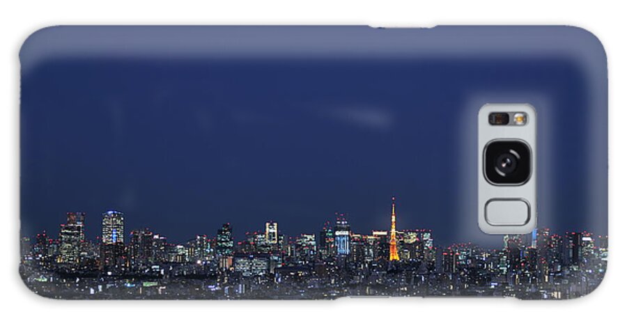 Tokyo Tower Galaxy Case featuring the photograph Tokyo Tower And Tokyo Skytree #4 by Masakazu Ejiri