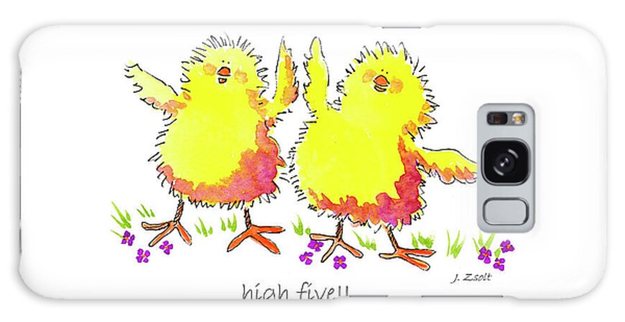 High Five Galaxy Case featuring the painting 45n Two Chicks by Jennifer Zsolt