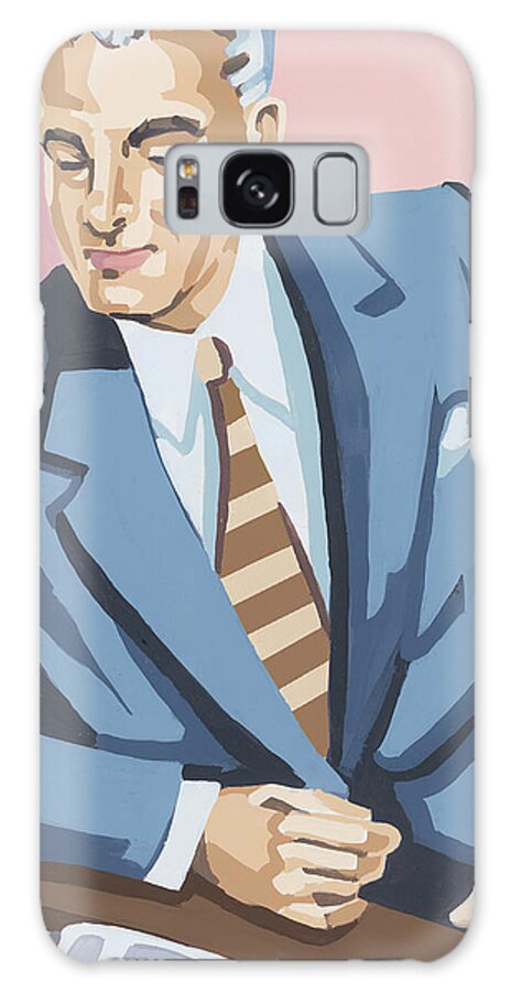 Accessories Galaxy Case featuring the drawing Businessman #5 by CSA Images