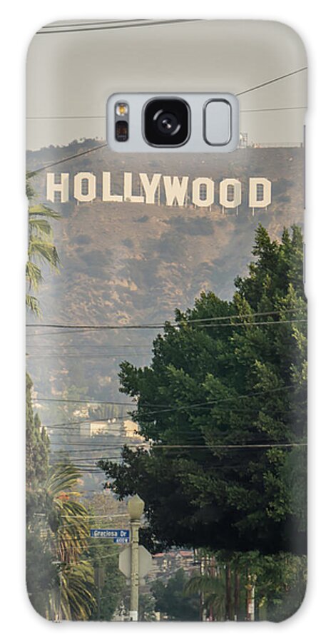 Famous Galaxy Case featuring the photograph Famous Hollywood Sign On A Hill In A Distance #5 by Alex Grichenko