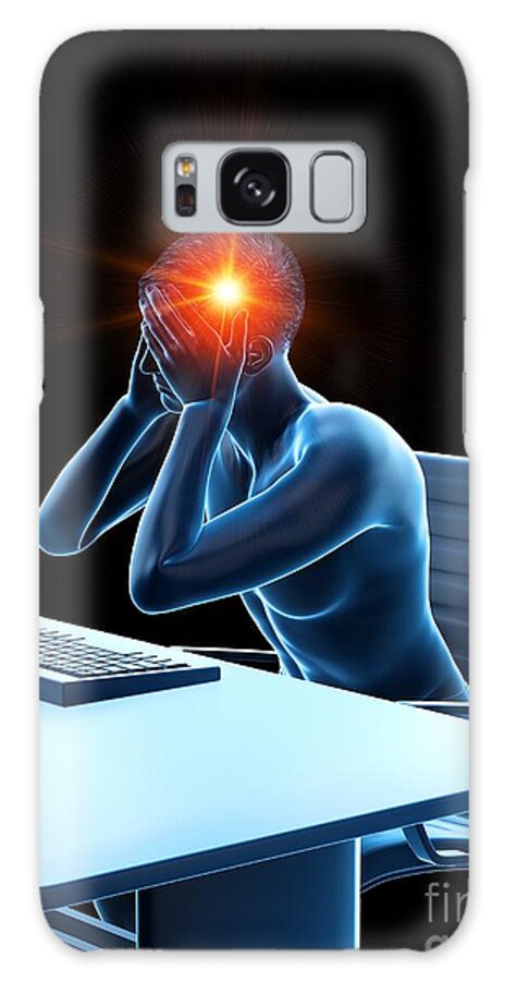Pain Galaxy Case featuring the photograph Office Worker With Headache #5 by Sebastian Kaulitzki/science Photo Library