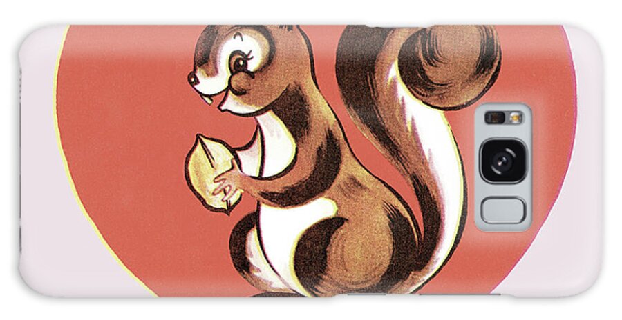 Animal Galaxy Case featuring the drawing Squirrel Holding Nut #5 by CSA Images
