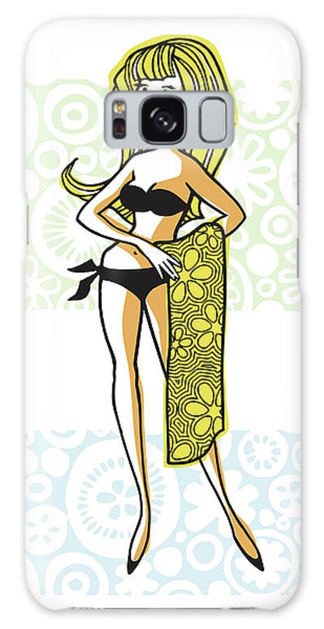 Adult Galaxy Case featuring the drawing Woman in Bikini #5 by CSA Images