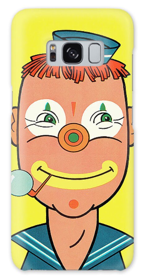 Bad Habit Galaxy Case featuring the drawing Clown #7 by CSA Images