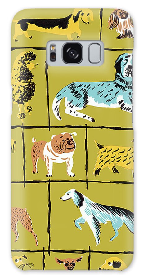 Animal Galaxy Case featuring the drawing Dogs #7 by CSA Images