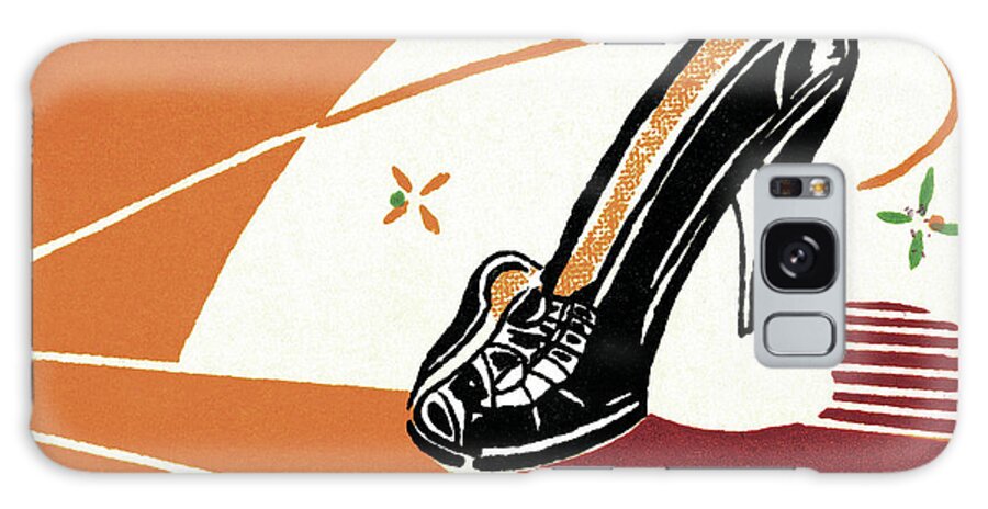 Apparel Galaxy Case featuring the drawing High Heel Shoe #7 by CSA Images