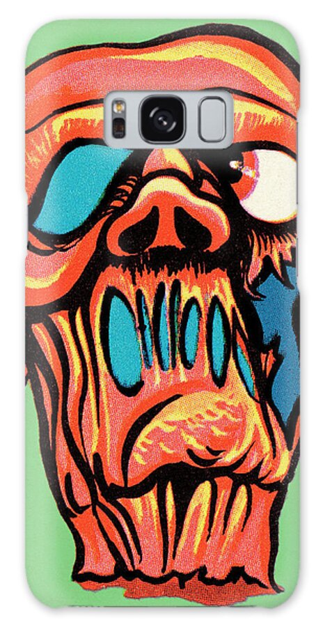 Afraid Galaxy Case featuring the drawing Monster #8 by CSA Images