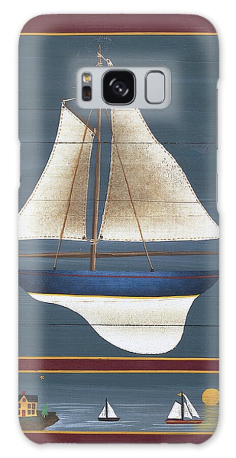 Sailboat Galaxy Case featuring the painting 8 Pond Yacht 4 by Susan Clickner