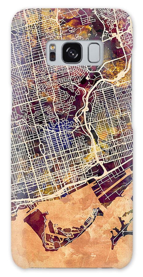 Toronto Galaxy Case featuring the digital art Toronto Street Map #8 by Michael Tompsett