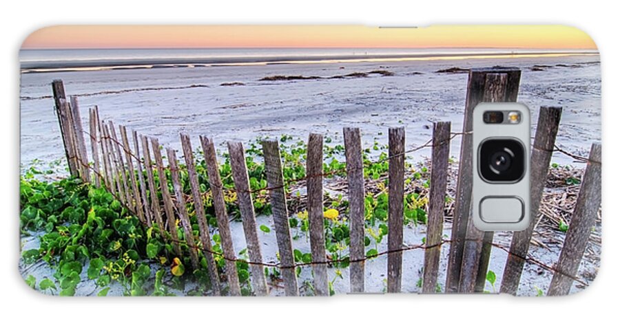 Scenics Galaxy Case featuring the photograph A Beach Fence At Sunset On Hilton Head by Rachid Dahnoun