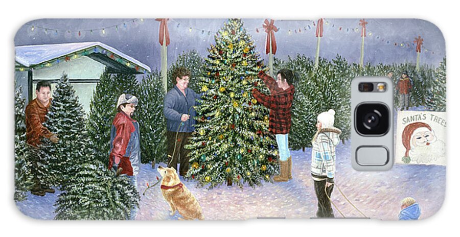 Christmas Tree Shopping Galaxy Case featuring the painting A Christmas Tradition by Kevin Dodds