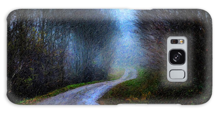 Winter Galaxy Case featuring the painting A Country Road in Winter by Chris Armytage
