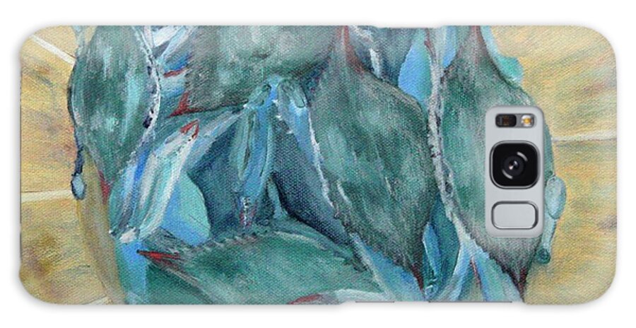 Blue Crabs Galaxy Case featuring the painting A Dozen Blues by Mike Jenkins