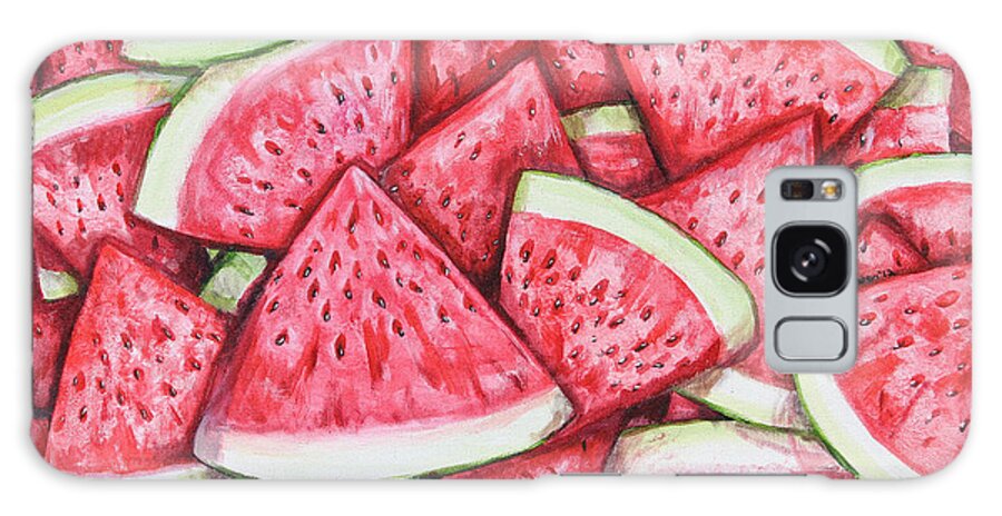  Pink Galaxy Case featuring the painting A Fresh Summer 2 by Shana Rowe Jackson