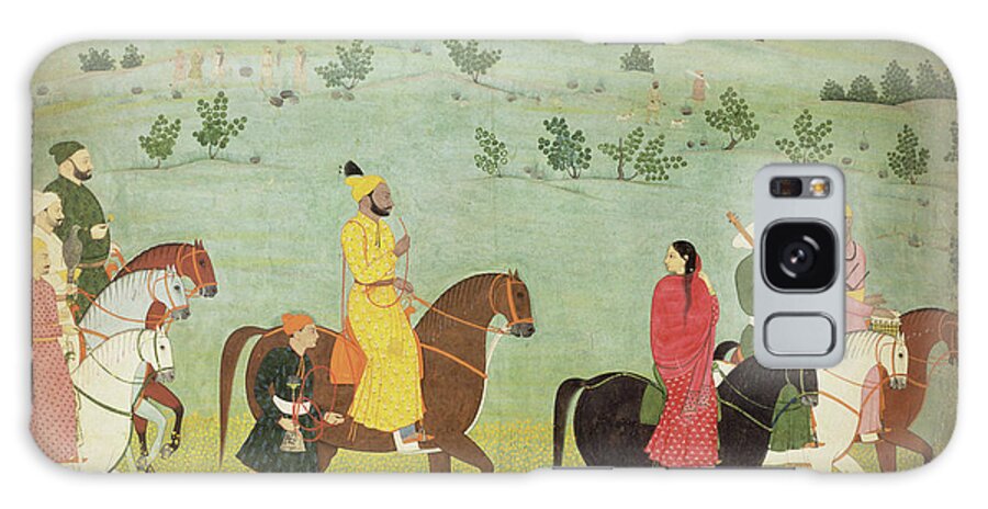 Horse Galaxy Case featuring the painting A Jasrota Prince, Possibly Balwant Singh, On A Riding Expedition, By Nainsukh by Indian School