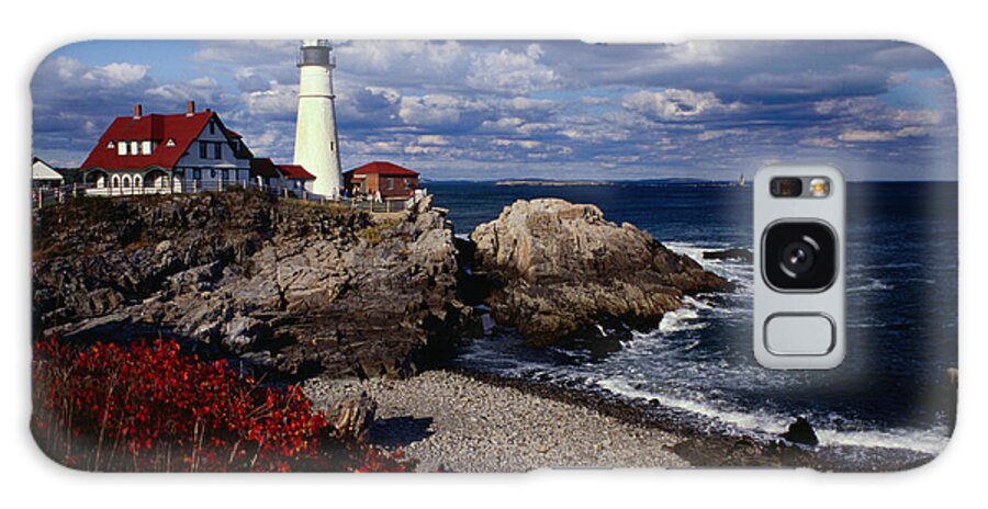 Built Structure Galaxy Case featuring the photograph A New England Lighthouse At Portland by Lonely Planet