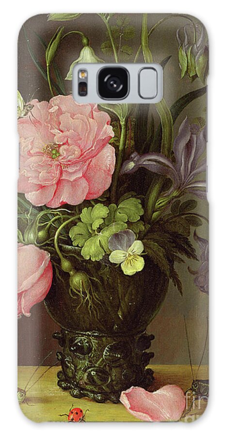 Ladybird Galaxy Case featuring the painting A Vase Of Flowers, 1611 by Roelandt Jacobsz. Savery