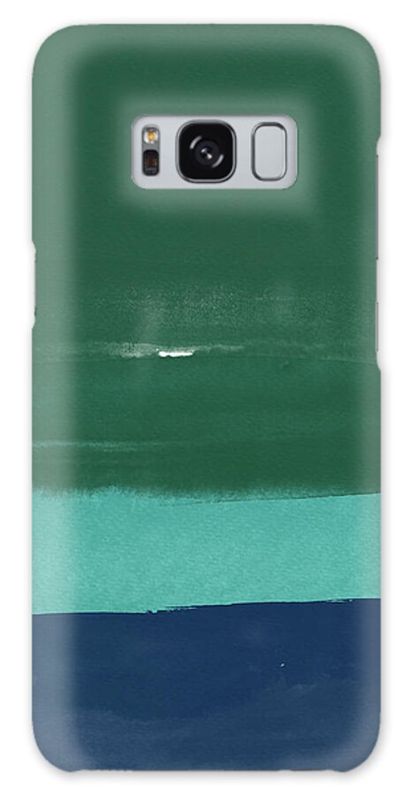 Landscape Galaxy Case featuring the painting Abstract Green and Blue Watercolor by Naxart Studio