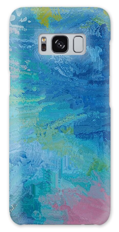 Art Galaxy Case featuring the digital art Abstract Pastel Blues #2 by Pamela Strauss-Arriaza