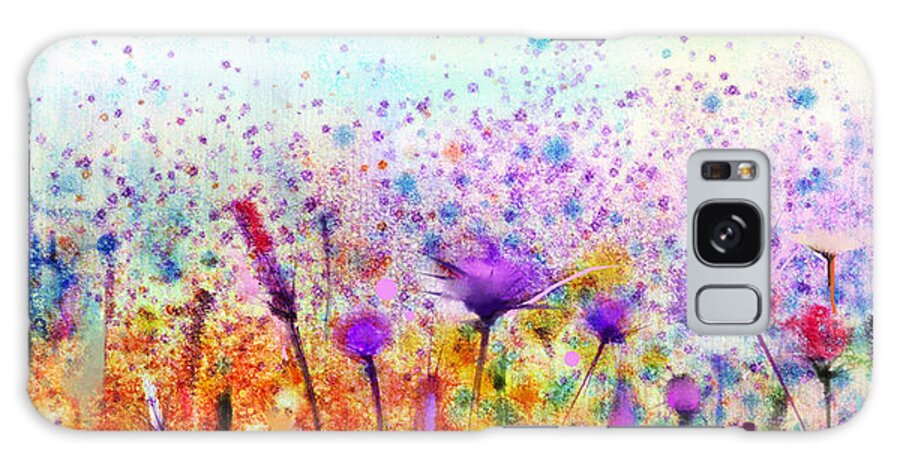 Beauty Galaxy Case featuring the digital art Abstract Watercolor Painting Purple by Pluie r