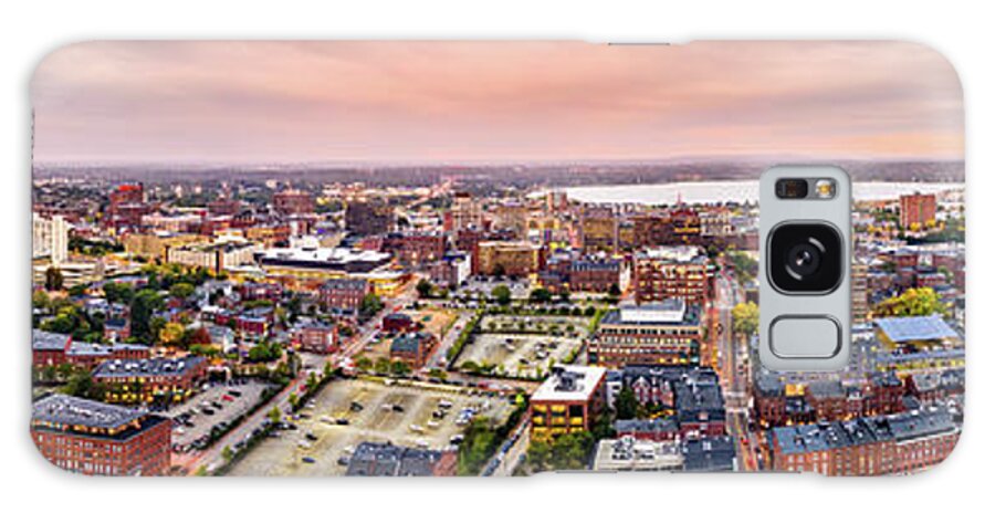 Portland Galaxy Case featuring the photograph Aerial panorama of downtown Portland, Maine by Mihai Andritoiu