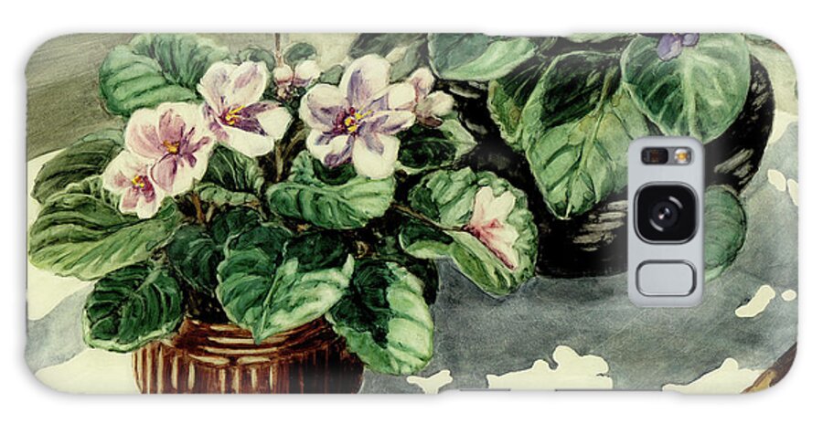 African Violets Galaxy Case featuring the painting African Violets by Jan Benz