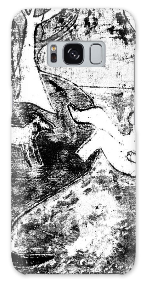 Childish Edgeworth Galaxy Case featuring the digital art Heckel's Horse Jr. Black and White Print 12 by Edgeworth Johnstone