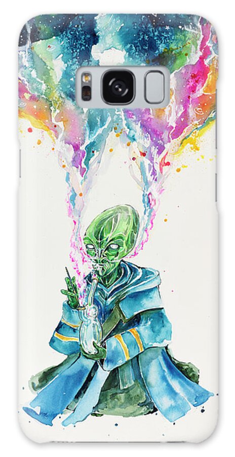Alien Dabbing Galaxy Case featuring the painting Alien Dabbing by Marc Allante