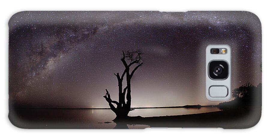 Night Galaxy Case featuring the photograph Alone with the Milky way by Nicolas Lombard