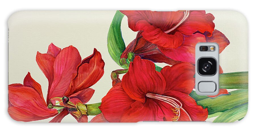Red Amaryllis
Christmas Galaxy Case featuring the painting Amaryllis Standing Tall by Joanne Porter