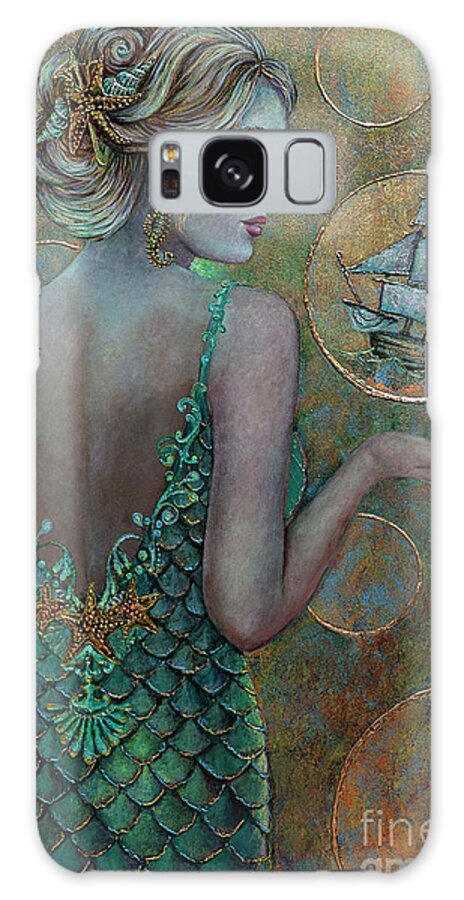 Sea Goddess Galaxy Case featuring the painting Amphitrite, Wife of Poseidon by Geraldine Arata