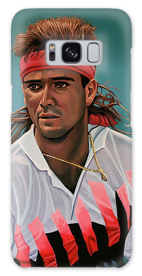 Andre Agassi Galaxy Case featuring the painting Andre Agassi Painting by Paul Meijering