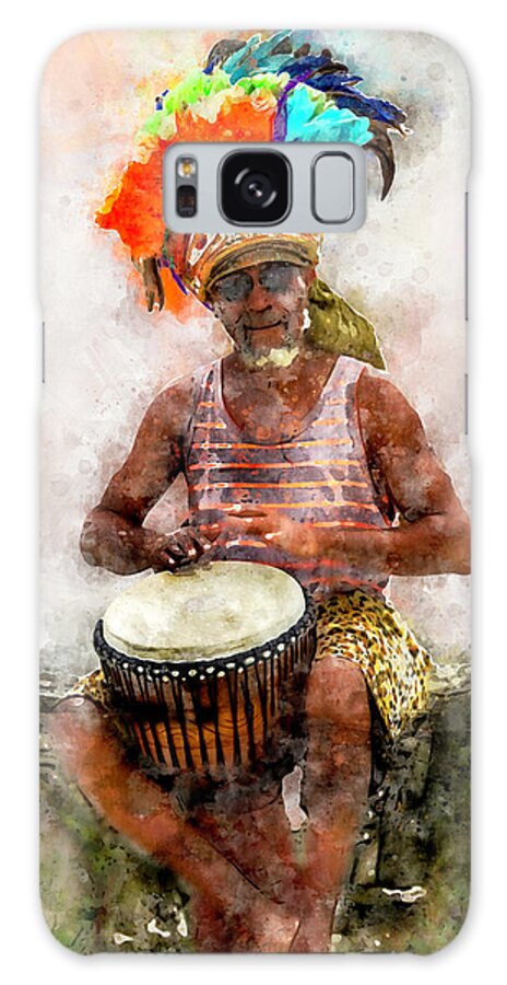 Antigua Galaxy Case featuring the digital art Antiguan Drummer by Pheasant Run Gallery
