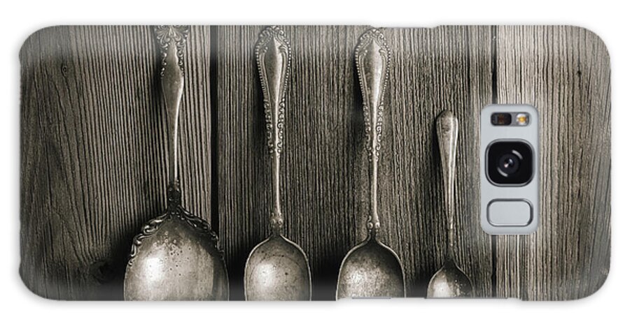 Cutlery Galaxy Case featuring the photograph Antique Silver Spoons by Tom Mc Nemar
