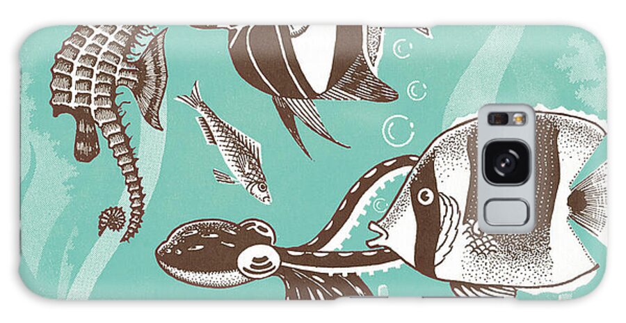 Animal Galaxy Case featuring the drawing Aquarium Scene by CSA Images