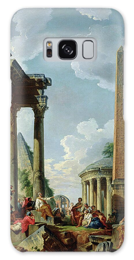 Giovanni Paolo Pannini Galaxy S8 Case featuring the painting Architectural Capriccio with a Preacher in the Ruins by Giovanni Paolo Pannini