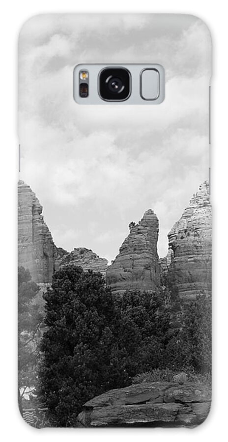 Scenics Galaxy Case featuring the photograph Arizona Mountain Red Rock Monochrome by Sassy1902