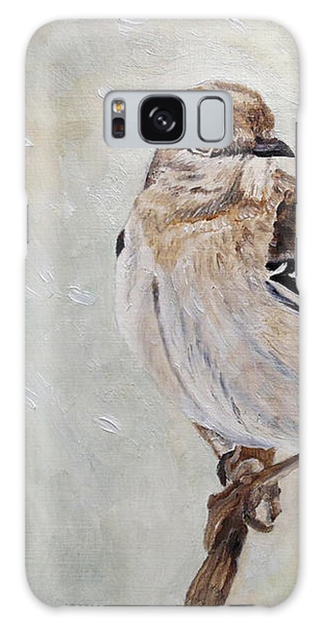 Mockingbirds Galaxy Case featuring the painting Snowfall Mockingbird by Angeles M Pomata