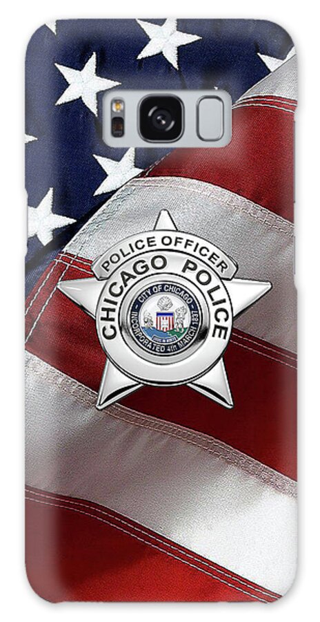  ‘law Enforcement Insignia & Heraldry’ Collection By Serge Averbukh Galaxy Case featuring the digital art Chicago Police Department Badge - C P D  Police Officer Star over American Flag by Serge Averbukh
