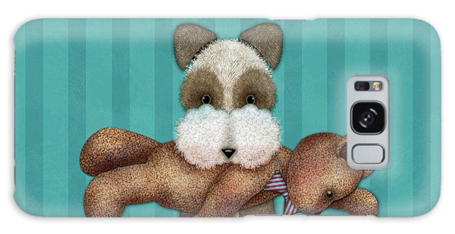 Terrier Galaxy Case featuring the digital art T is for Terrier and Teddy by Valerie Drake Lesiak