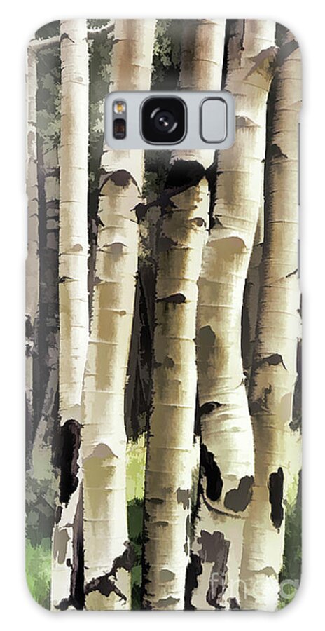 Fine Art Galaxy Case featuring the photograph Aspen Tree Painting by Donna Greene