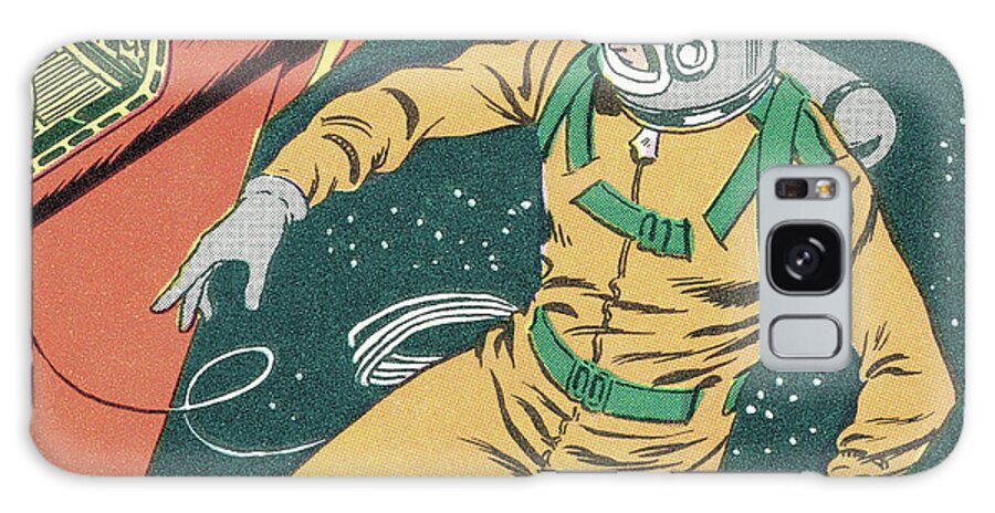 Adventure Galaxy Case featuring the drawing Astronaut Floating in Space by CSA Images