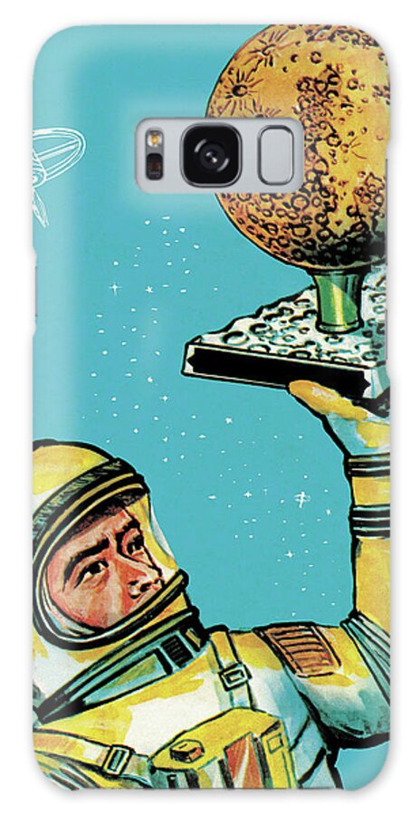 Adult Galaxy Case featuring the drawing Astronaut Holding Planet by CSA Images