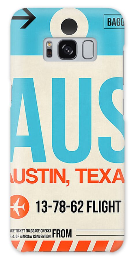 Vacation Galaxy Case featuring the digital art AUS Austin Luggage Tag I by Naxart Studio
