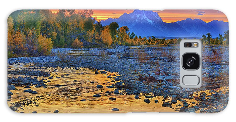 Autumn Sunset Galaxy Case featuring the photograph Autumn Sunset Along Spread Creek by Greg Norrell