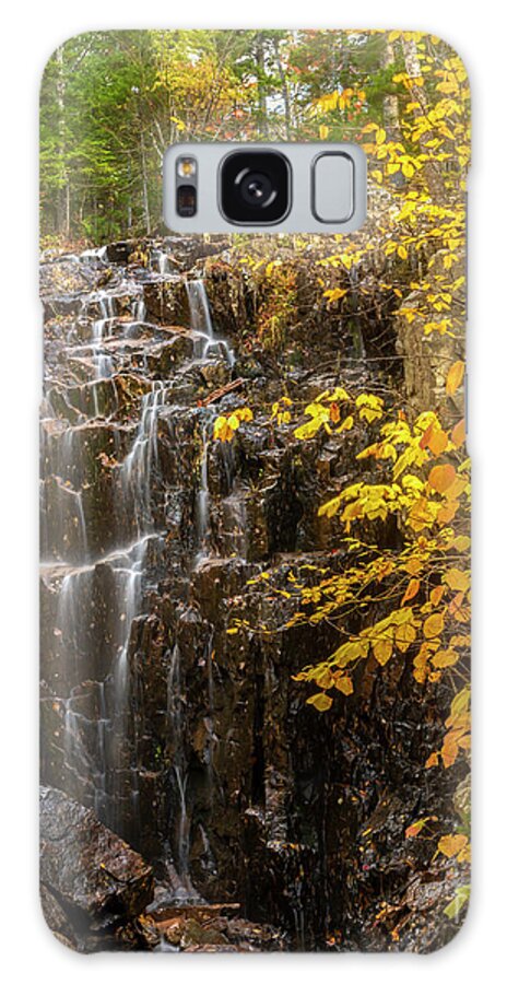 Maine Galaxy Case featuring the photograph Autumn Waterfall by Karin Pinkham