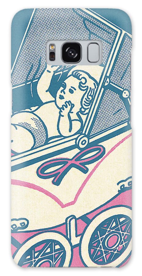 Baby Galaxy Case featuring the drawing Baby in a Buggy by CSA Images